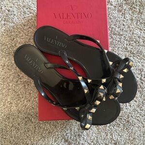 Valentino Garavani Black Studded Sandals